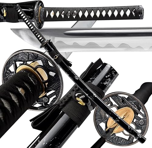 Miniatura 63 de Espada katana tradicional forjada a mano con calor/arcilla templada Katanas auténticas de samurái japonesas auténticas y auténticas de acero al