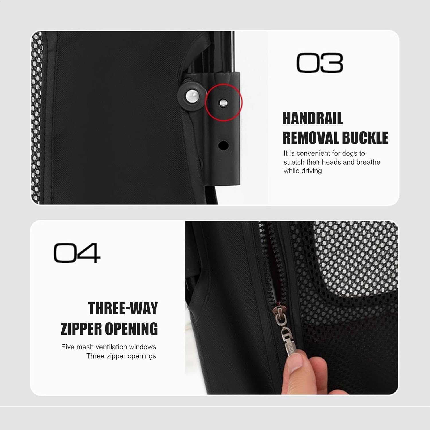 Cat Pet Stroller - Portable Strolling Cart Cat Travel Carrier | Folding Puppy Stroller, Adjustable Handle Dog Carrier Stroller for Small Medium Large Dog Cat Puppy