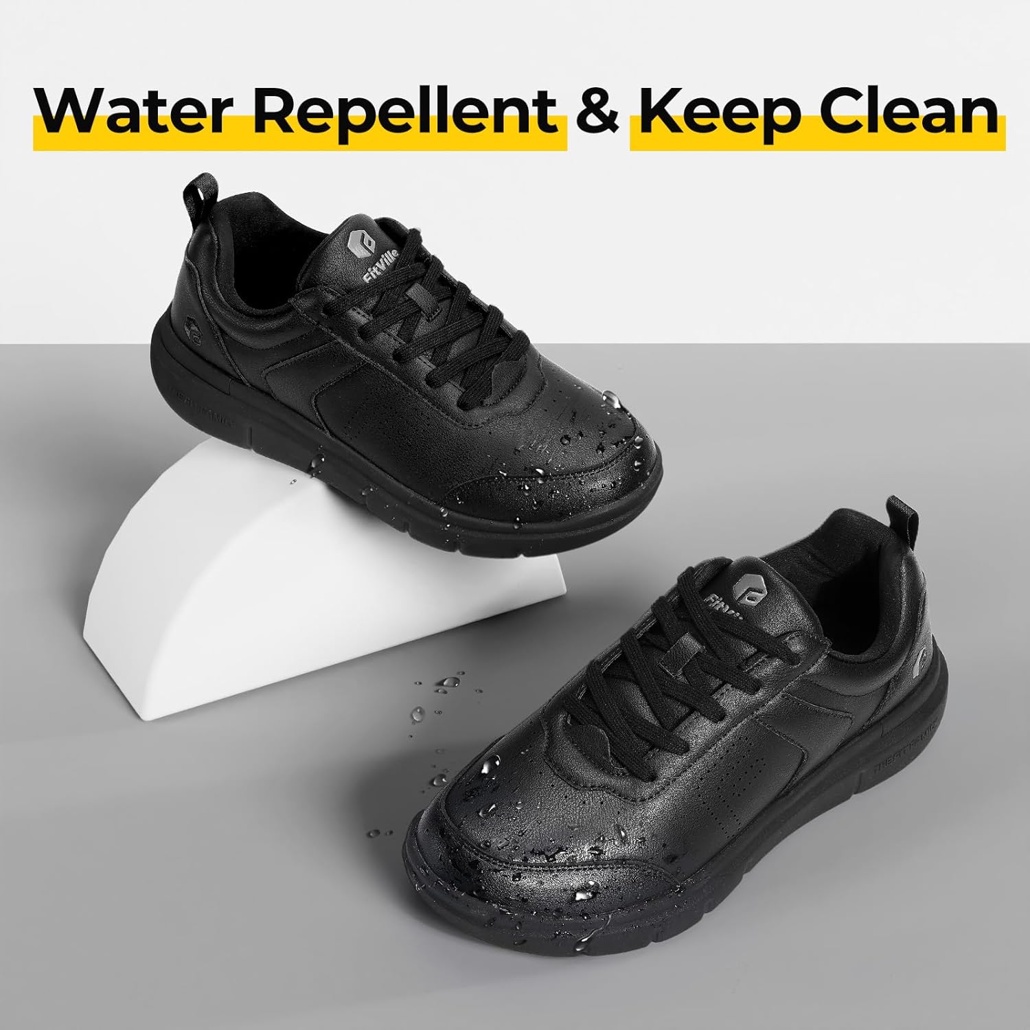 FitVille Extra Wide Men Walking Shoes Wide Dress Sneakers Comfortable Leather Shoes for Men Lightweight Plantar Fasciitis Bunions - Image 7