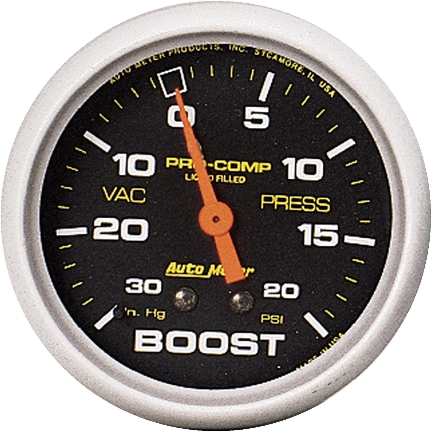 Auto Meter 5401 Pro-Comp Liquid-Filled Mechanical Vacuum/Boost Gauge
