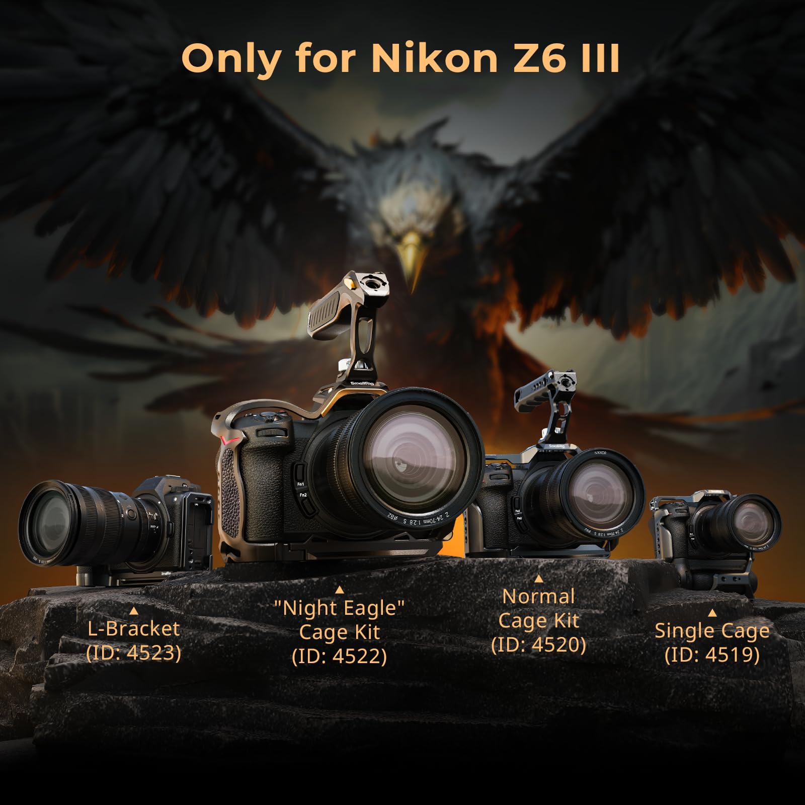 SMALLRIG Camera Cage Kit for Nikon Z6 III, z Górnym Uchwytem i Zaciskiem Kablowym, Zestaw Pełnej Klatki na Aparat Fotograficzny ze Stopu Aluminium z Konstrukcją Zapobiegającą Skręcaniu - 4520
