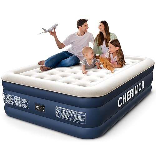 Queen Air Mattress with Built in Pump, 18" Elevated Height,