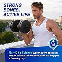 Vista 4 de Cápsulas de carbonato de magnesio, suplemento de carbonato de magnesio de 500 mg con calcio, vitamina B6, D3, zinc para la salud digestiva, muscular