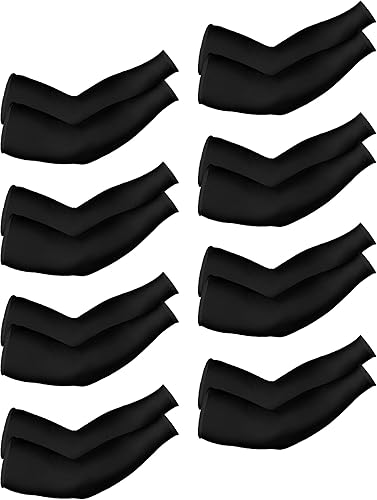 8 pares de mangas de enfriamiento unisex con protección UV para brazo de seda de hielo