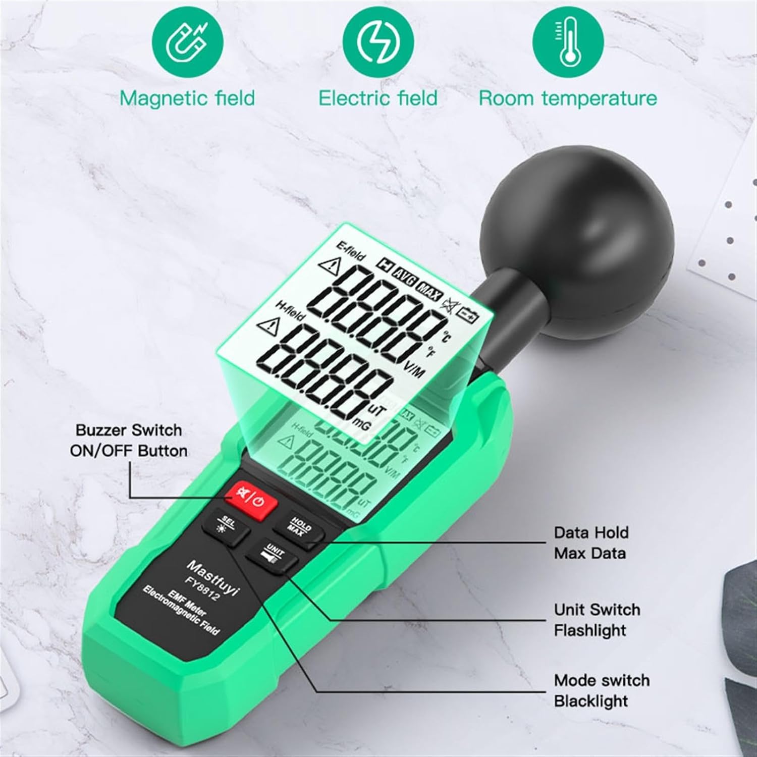 EMF Meter Electromagnetic Field Radiation Detector Tester Wave Radiation Tester