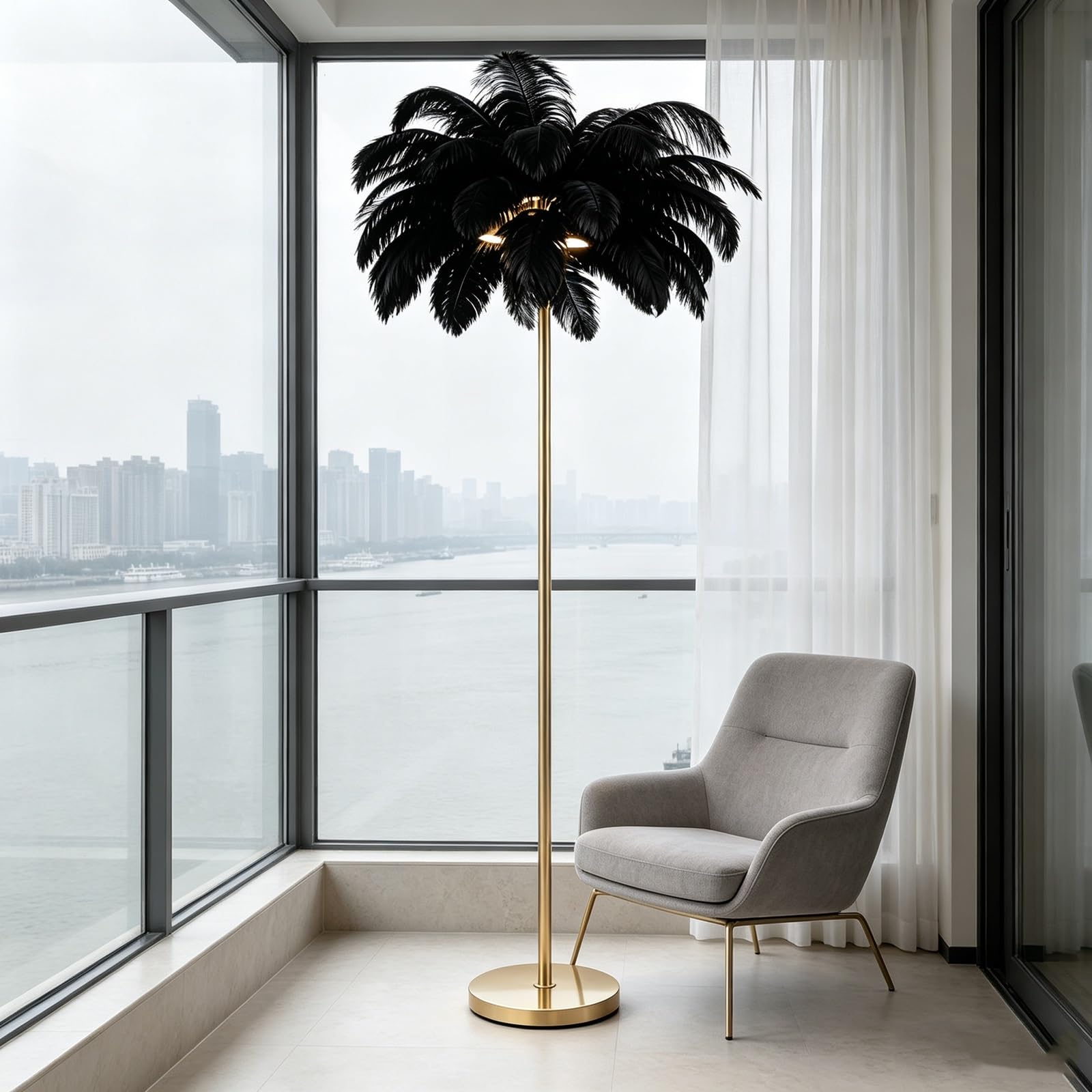 LCNDKF Minimalist Feather Standing Floor Lamp