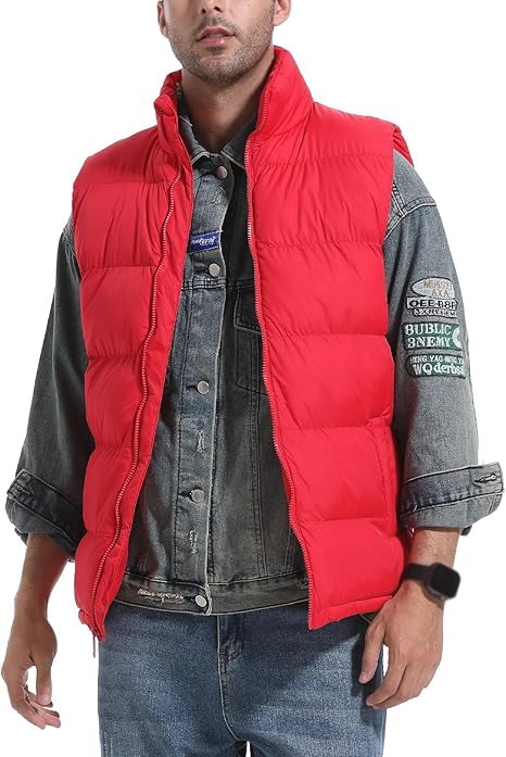 Zukela Black Men's Puffer Vest Big and Tall Outerwear Puffy