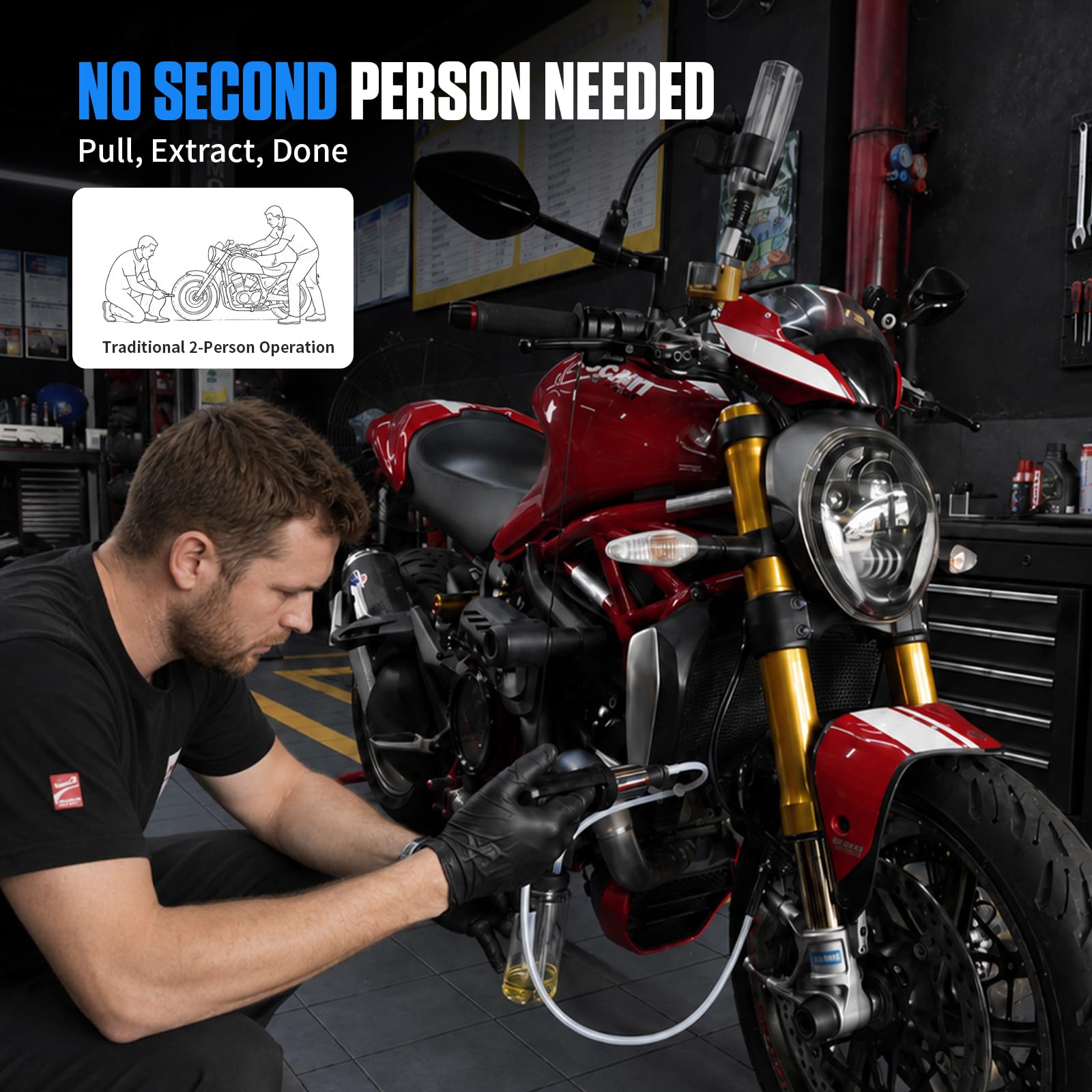 MRCARTOOL 400ML Kit de purgeur de Freins à dépression pour Moto