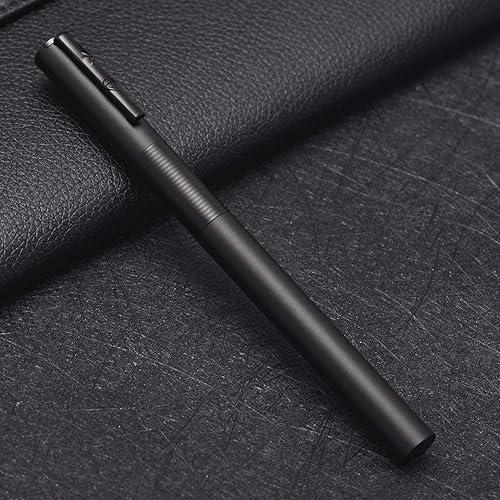 Vista 20 de Hongdian - Pluma estilográfica de bosque azul oscuro, punta extrafina, 0.015 in, hermosa textura de árbol, excelente pluma de escritura de metal