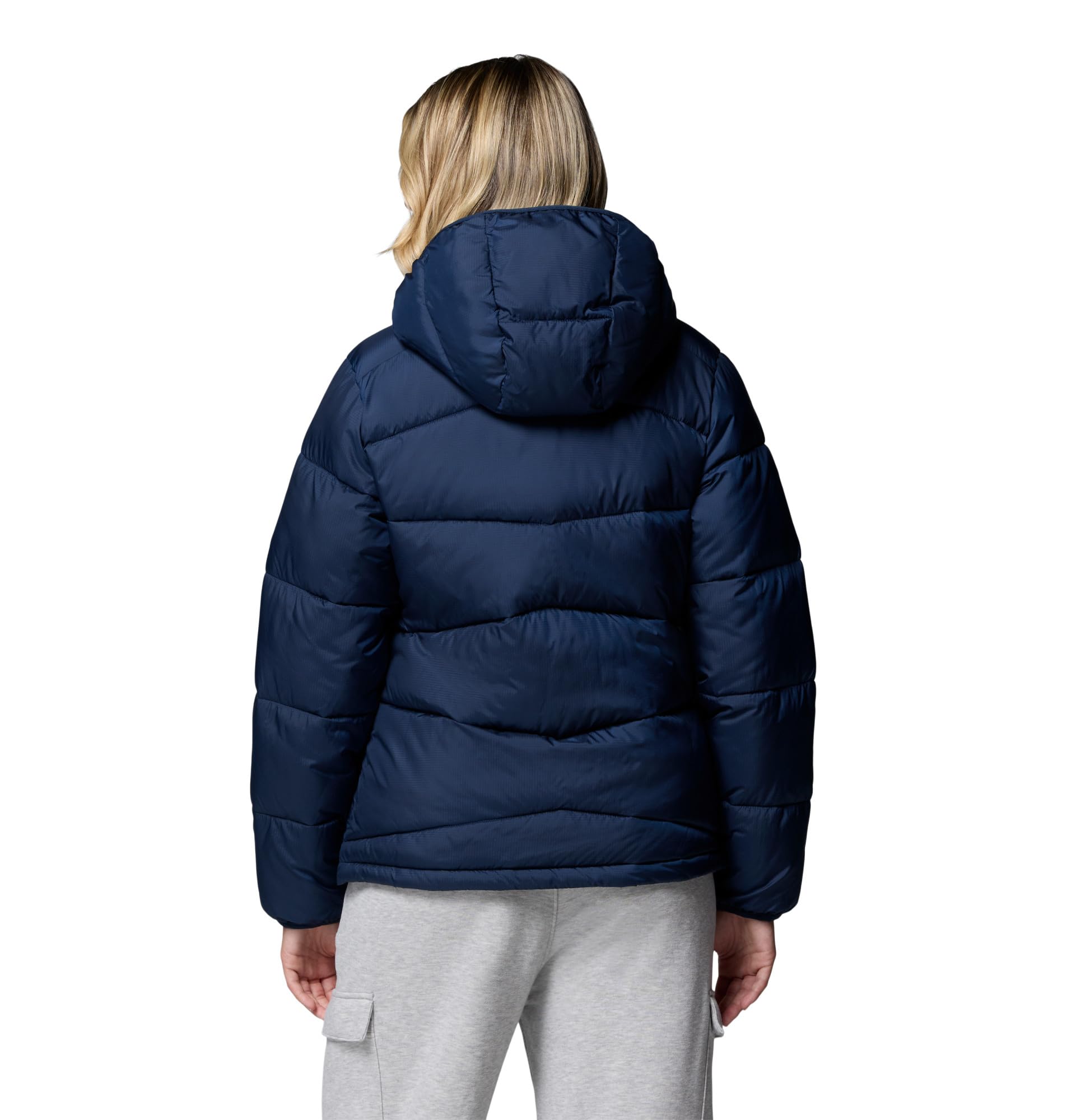 Columbia Damska kurtka z kapturem Fivemile Butte, kurtka puchowa z kapturem, Collegiate Navy, L
