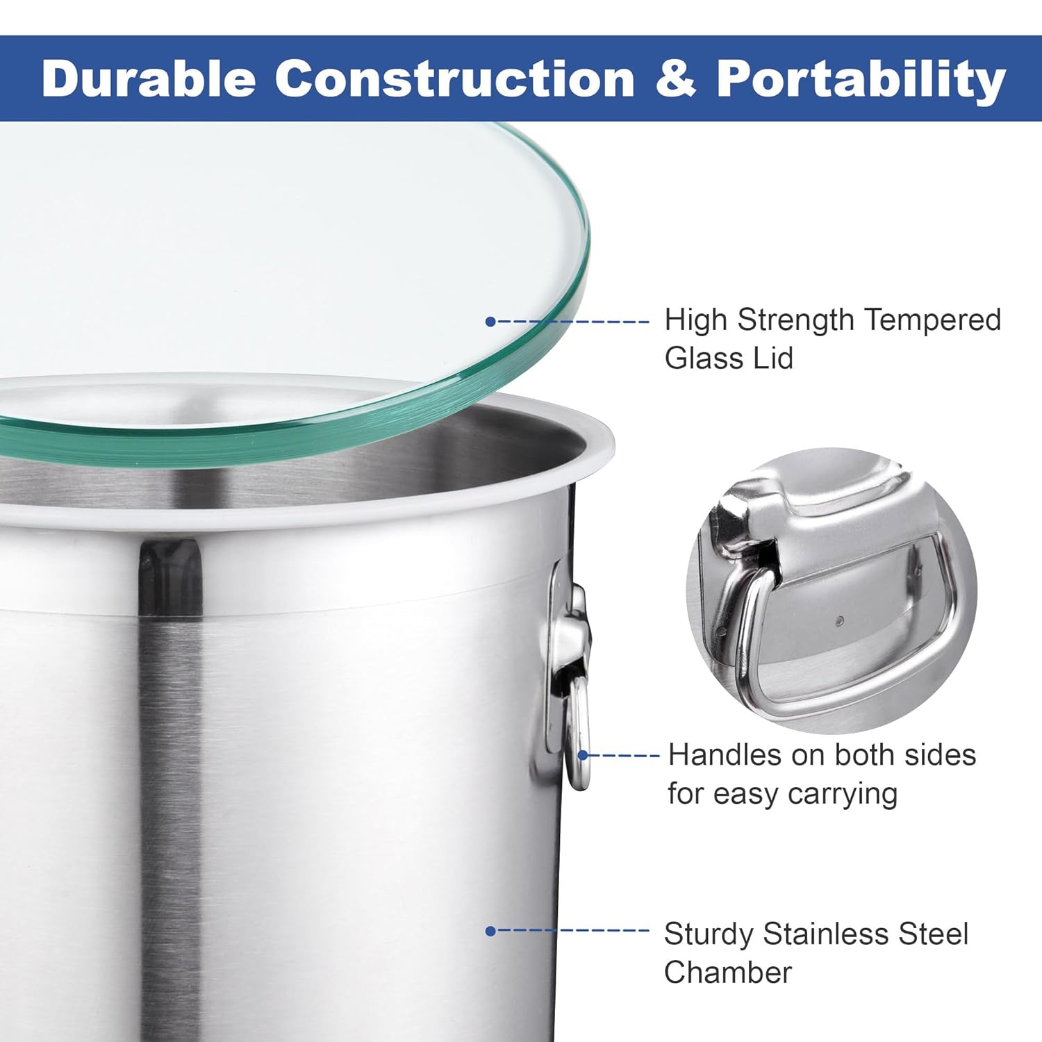 Yescom 2 Gallon Stainless Steel Vacuum Chamber Tempered Glass Lid kit for Essential Oils Silicone Mold Defoaming DIY