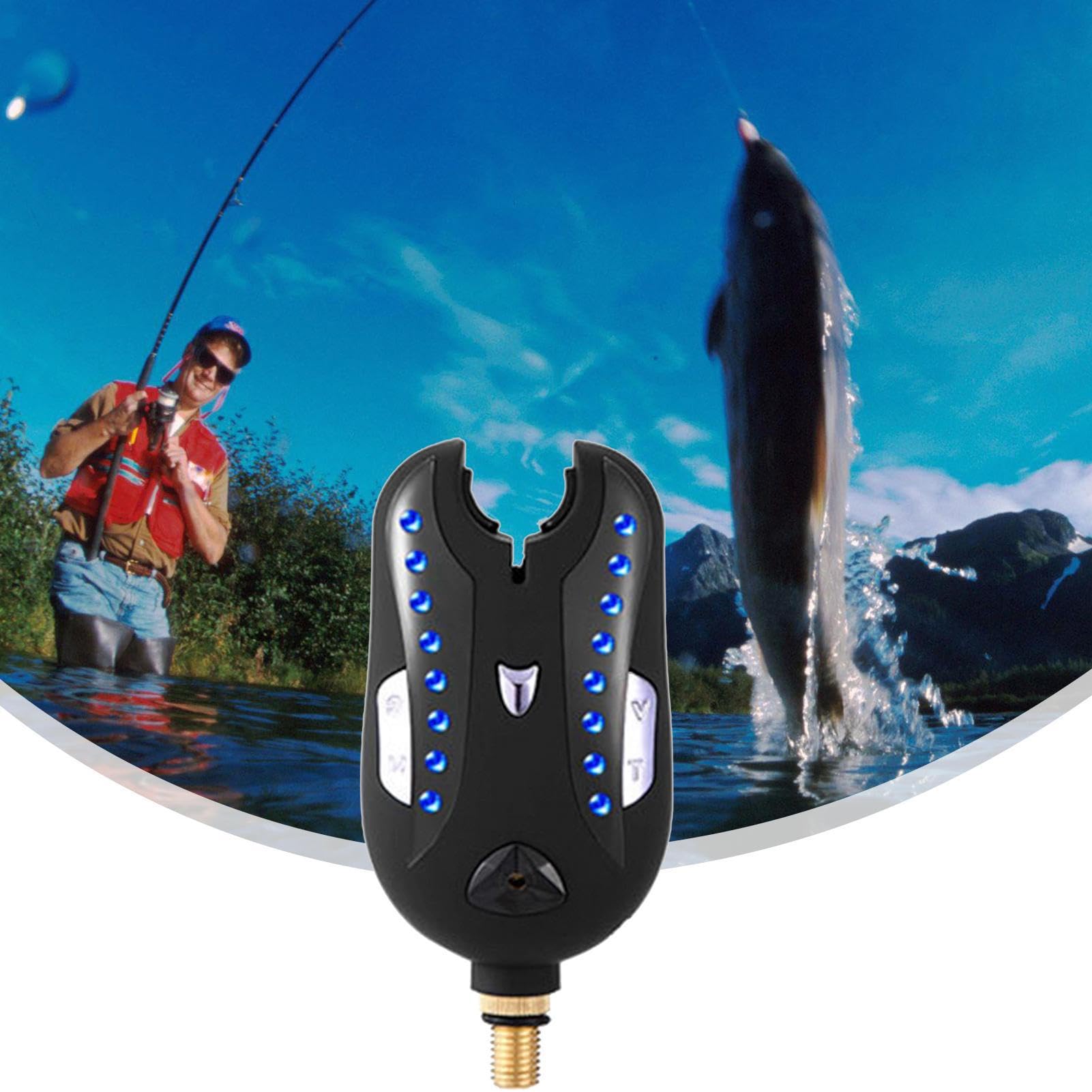 Elektronischer Fischbissalarm, Angelruten-Sensoralarm | Akustischer Bissalarm zum Angeln | Hochempfindlicher Sensor-Polalarm, elektronischer Leuchtalarm für verbesserte Angeleffizienz