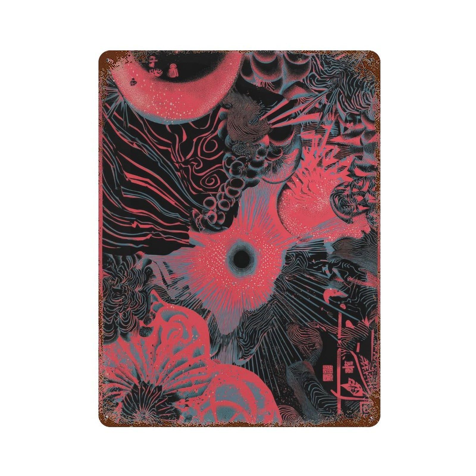 xiaoxiaoshen Abstract Cosmic Scene. Psychedelic Surreal Wall Decor Art Metal Tin Poster Modern Home Decor Art Home Bar Shop Decorations Vintage Sign 40x30cm