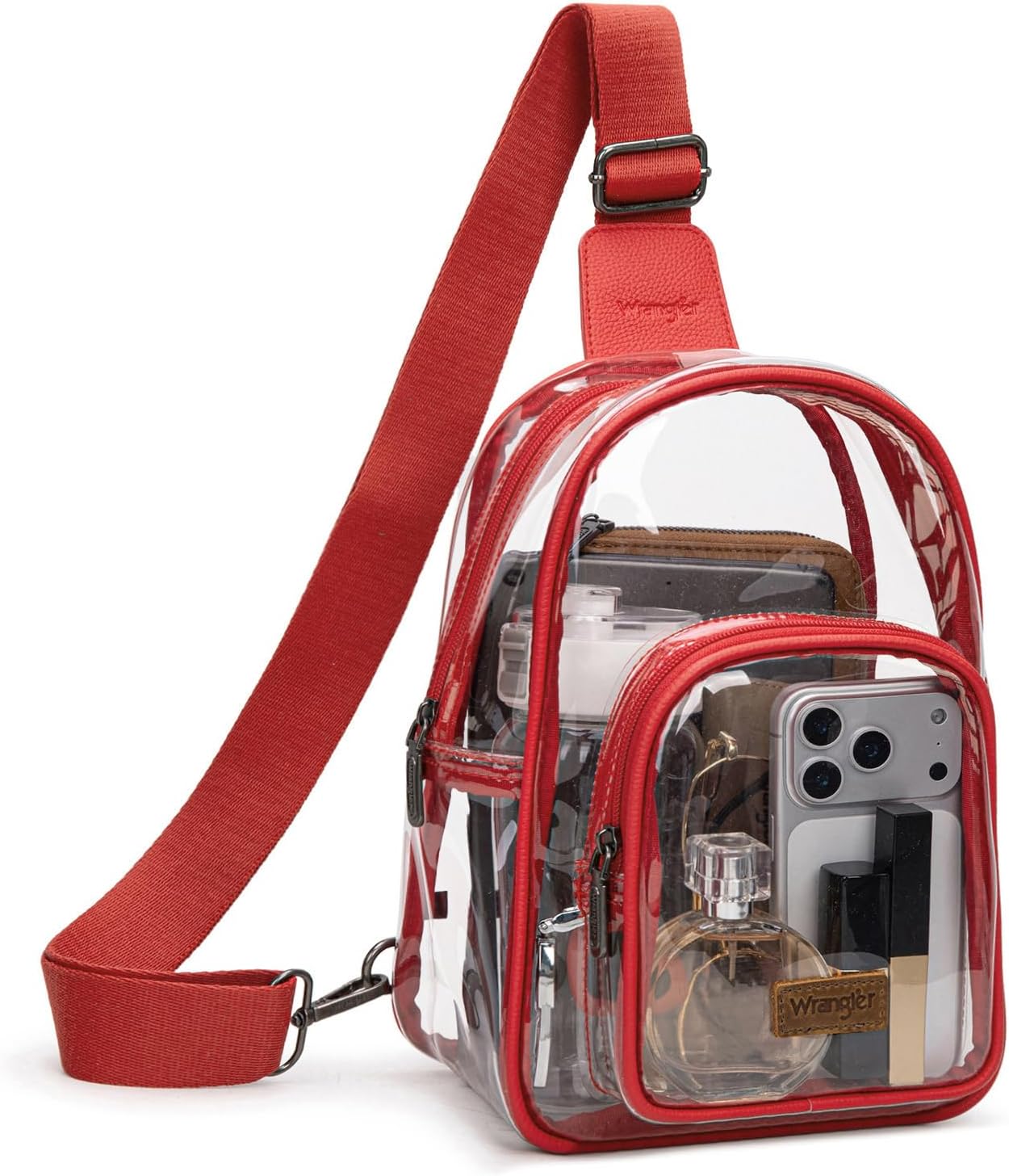 Wrangler Crossbody Clear Sling Bags for Women Stadium Approved Cross Body Purse for Sports Events Concerts