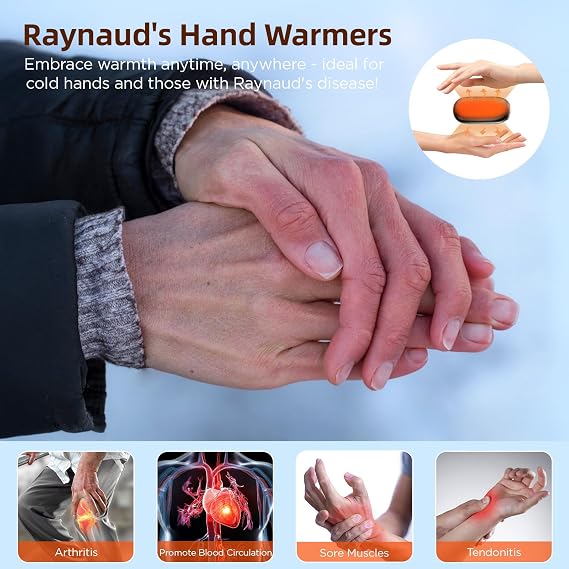 EasyAcc Pocket Size Hand Warmers Rechargeable 2 Pack, AI Electric Handwarmers, Real 16 Hrs Warmth, Heat Up to 131F, UL Certified, Gloves Fitting, Golf Raynauds Skiing Essentials, Gifts Women Men