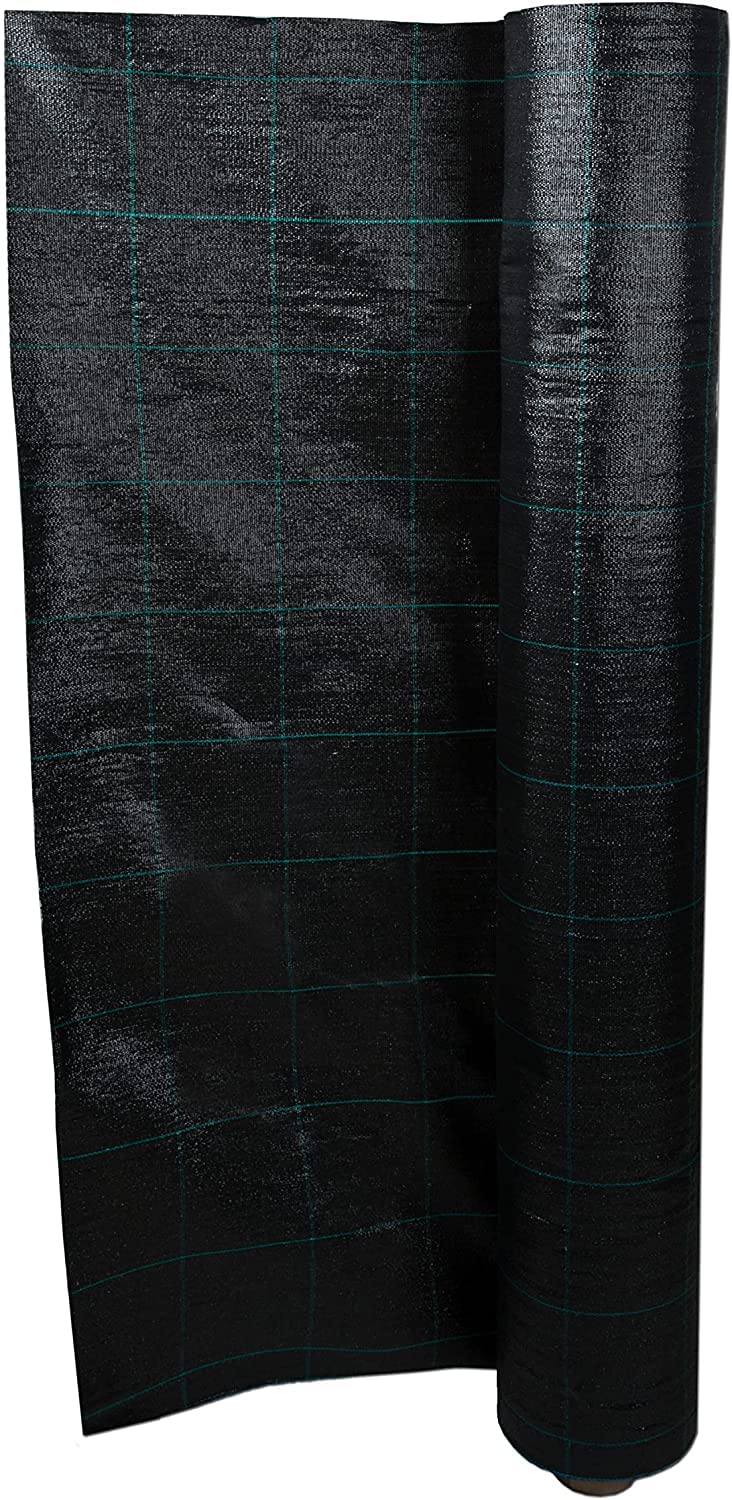 Noir Toile Anti Mauvaise Herbe 100g/m² - (50cm x 50m, Rouleau) - Geotextile Anti Repousse - Durable Toile de Paillage Jardin - Perméable à l'eau - Supérieure pour Jardin
