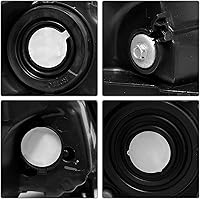 Vista 6 de Conjunto de faros delanteros compatible con Honda Accord 2008, 2009, 2010, 2011, 2012, 4 puertas, sedán, carcasa negra, lente transparente