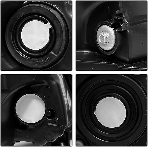 Miniatura 6 de Conjunto de faros delanteros compatible con Honda Accord 2008, 2009, 2010, 2011, 2012, 4 puertas, sedán, carcasa negra, lente transparente,
