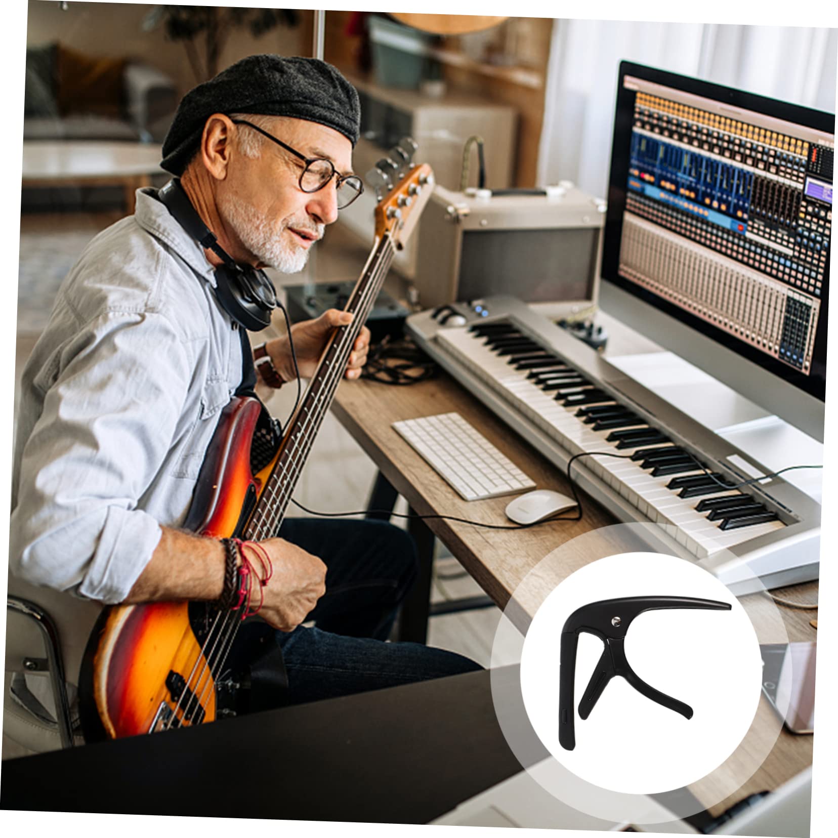 ibasenice 5juegos Capo Profesional Para Guitarra Acústica y Eléctrica Con Pua Accesorio De Afinación Preciso y Duradero