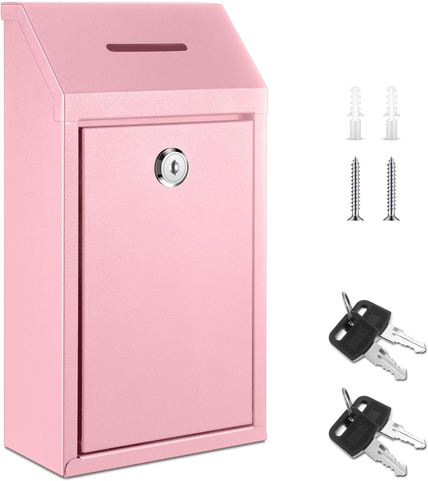 Metal Donation Box Collection Box Safe Suggestion Box with Lock
