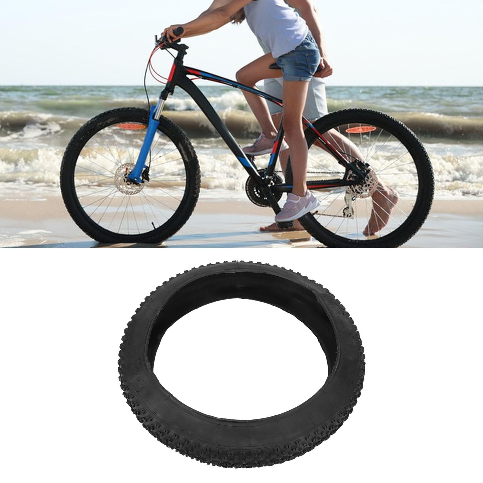 Fockety Copertoni per Fat Bike, 20x3.0 Copertoni in Gomma per Fat Bike per Biciclette Elettriche Pieghevoli Antiscivolo, per Bici Spiaggia Ampliabili a Prova di