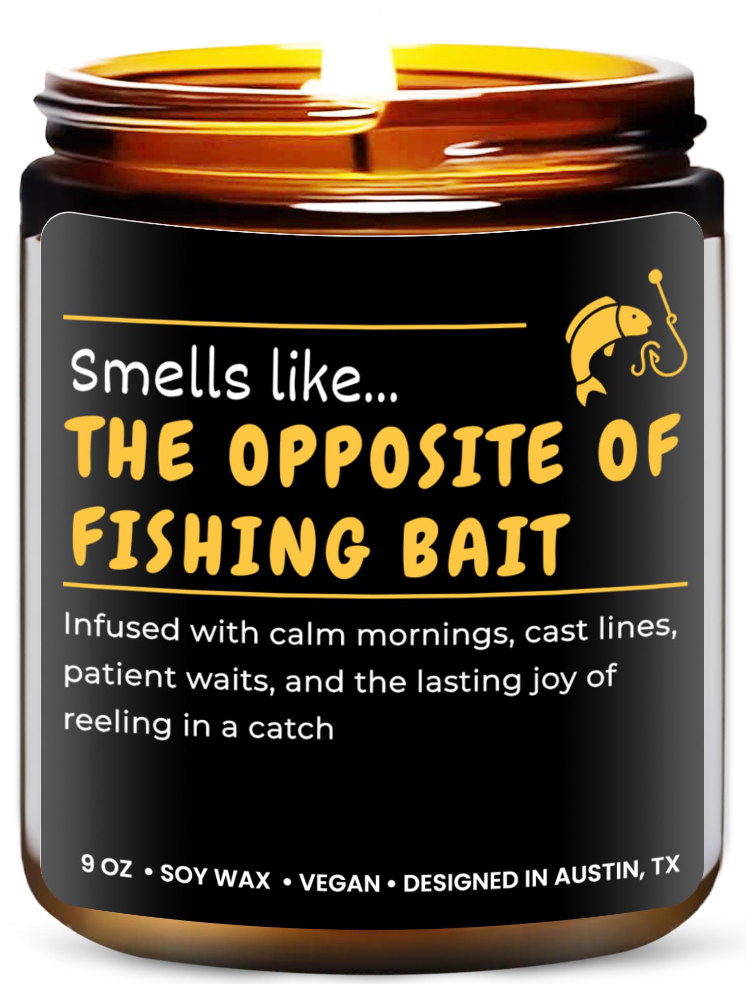 Funny Fishing Candle, Unique Gifts for Men &amp; Women Who Love to Fish, Fun Fishing Themed Gift for Fisherman, Teen Boys, Husband, Dad, Uncle, Grandpa, Perfect for Christmas, Birthday, Father’s Day