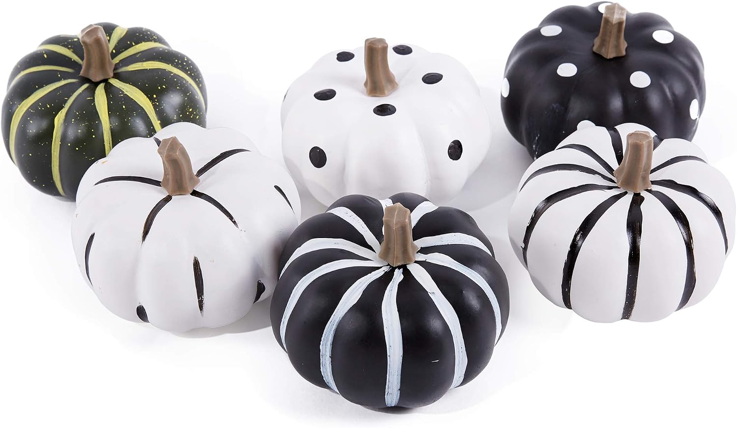 Mimacoo Artifical Pumpkins Set,Hand-Painted Mixed Colors Foam Pumpkins for Halloween Thanksgiving Pumpkin Decor Decoration Decorations 6PCS