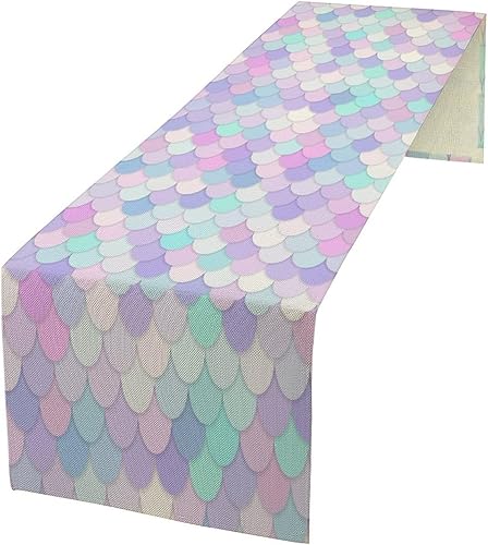 Miniatura 12 de Camino de mesa floral bohemio retro de los años 70, hippie de verano, Groovy Floral Power Impreso, camino de mesa de lino para el hogar, cocina,