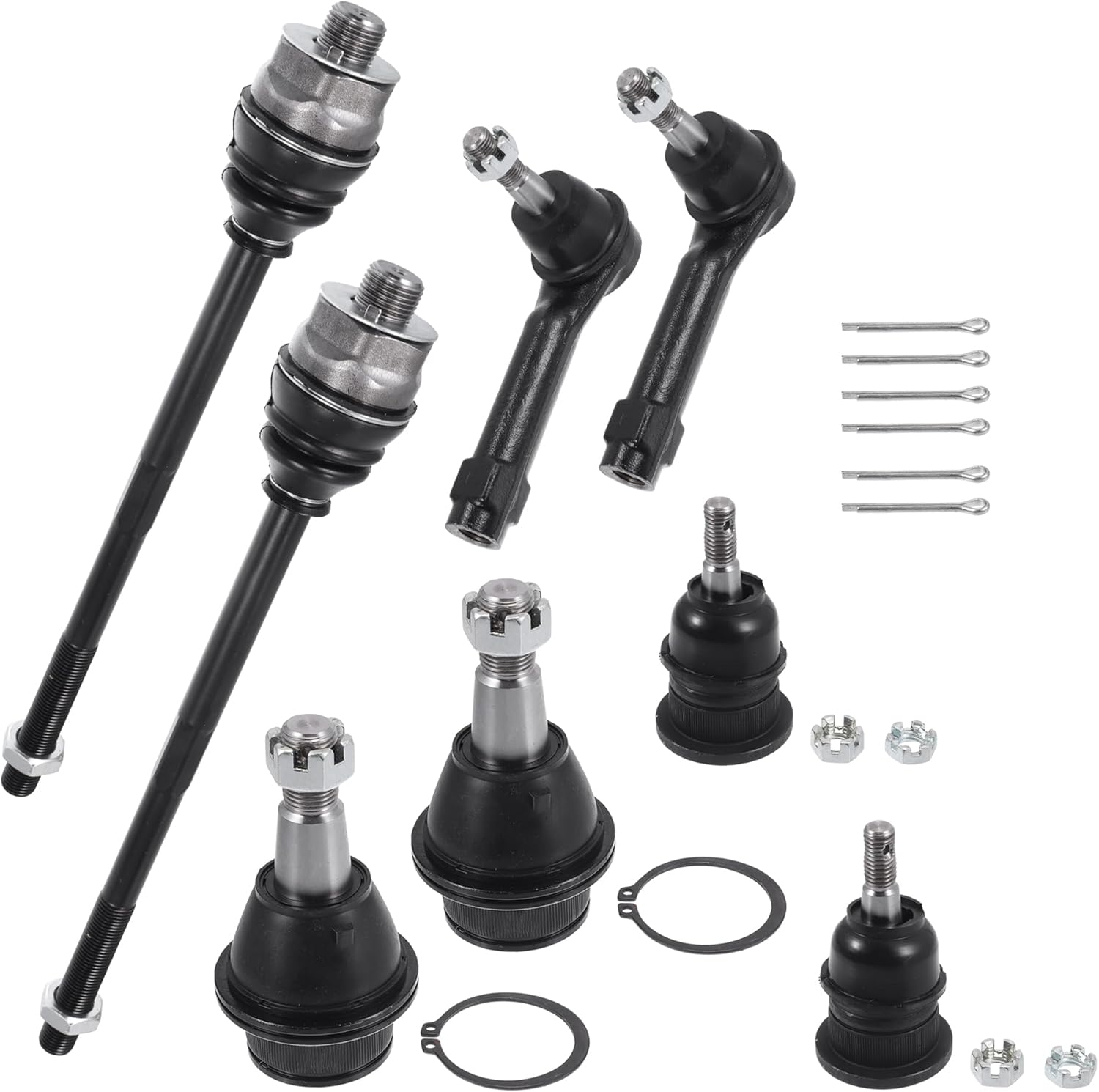 X AUTOHAUX 8pcs Front Suspension Kit Inner Outer Tie Rod End Upper Lower Ball Joint for Chevrolet Equinox for GMC Terrain No.ES3493/ES3488/K6540/K6541