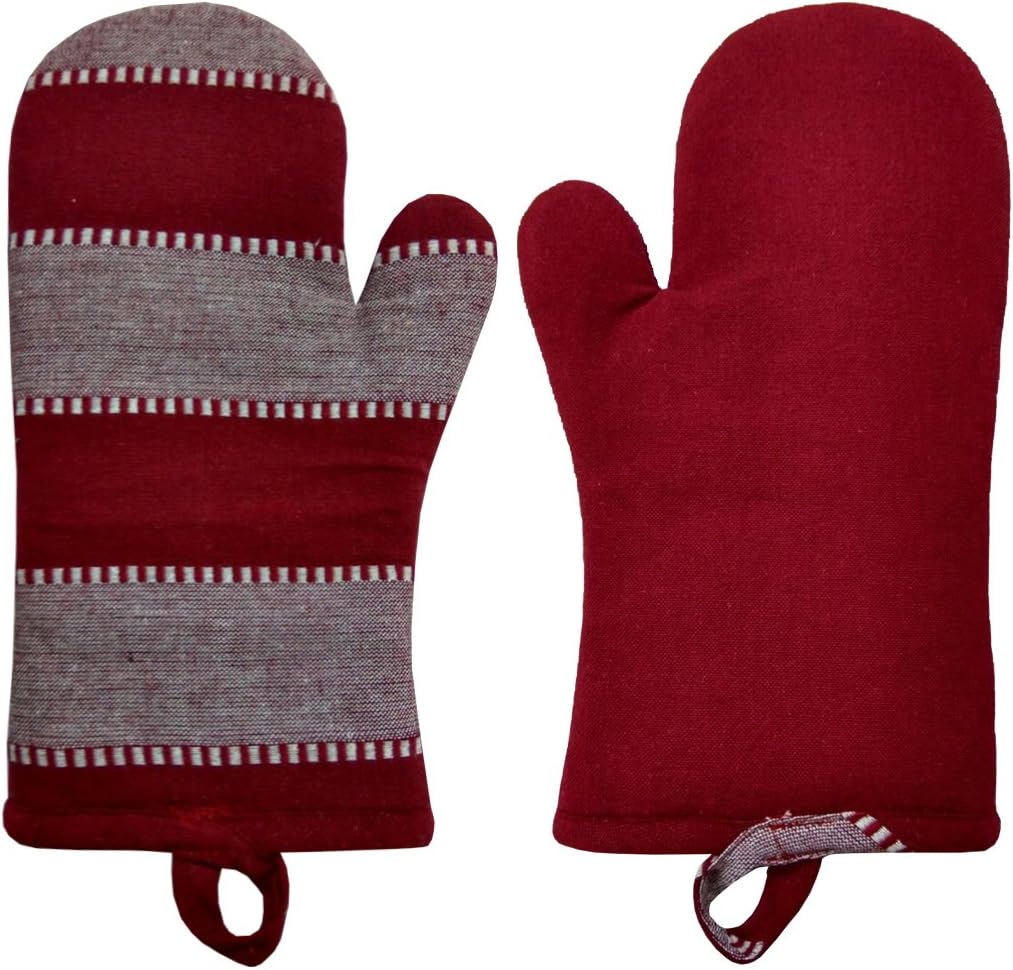 SBNLIFESTYLE Cotton Heat Proof Microwave Oven Gloves (18 X 30 cm) Set of 2 Pieces