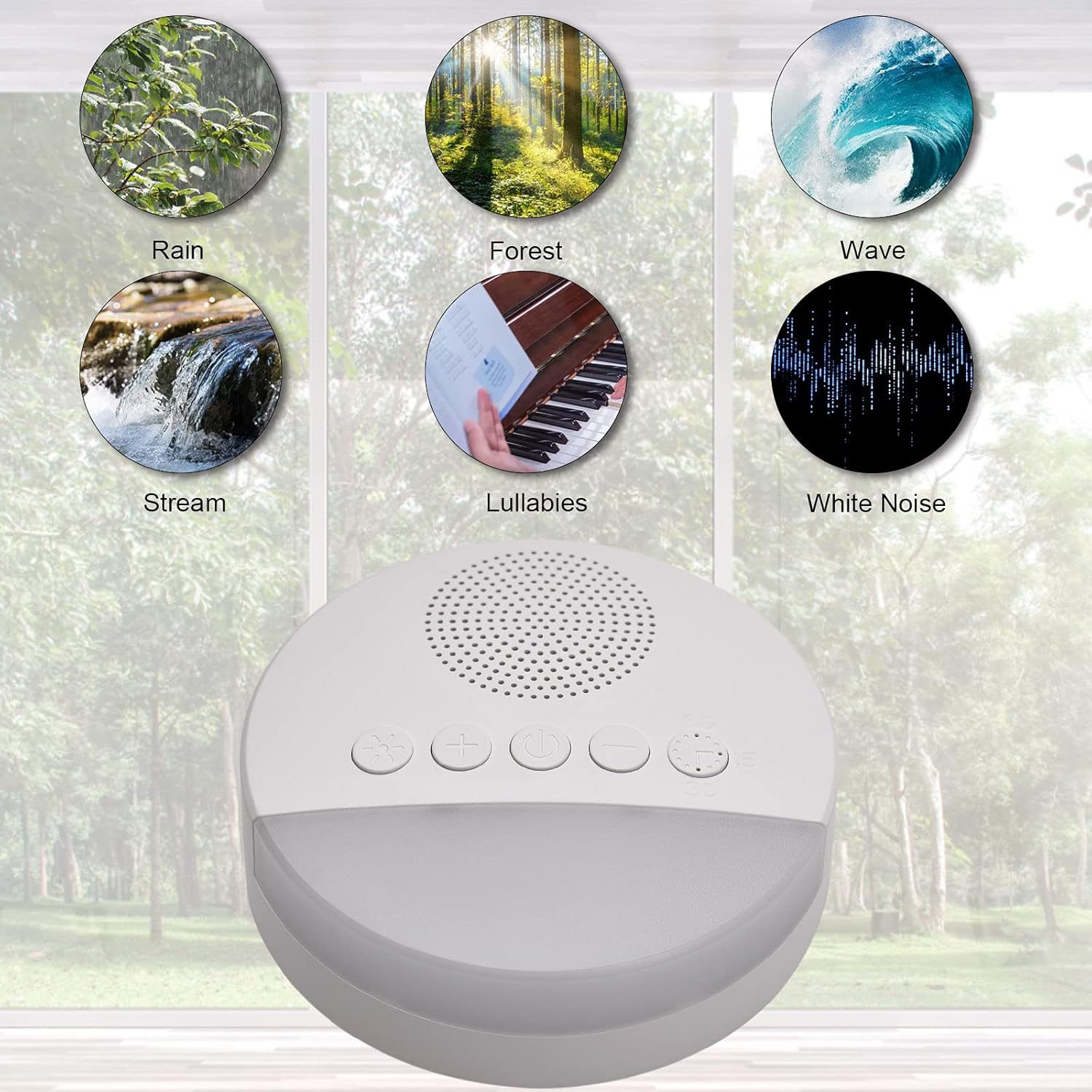 Sleep Sound Machine with 20 Soothing Sounds, Night Light & Intelligent Timing for Sleep Relaxation