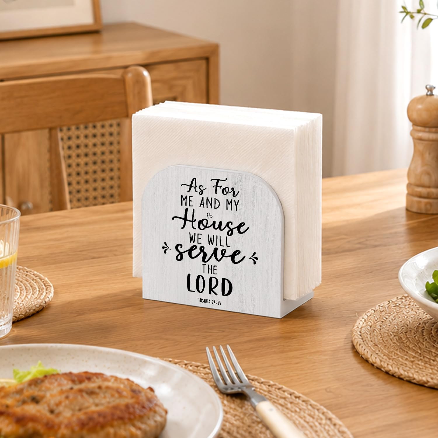 Christian Bible Verse Wooden Napkin Dispenser Holder