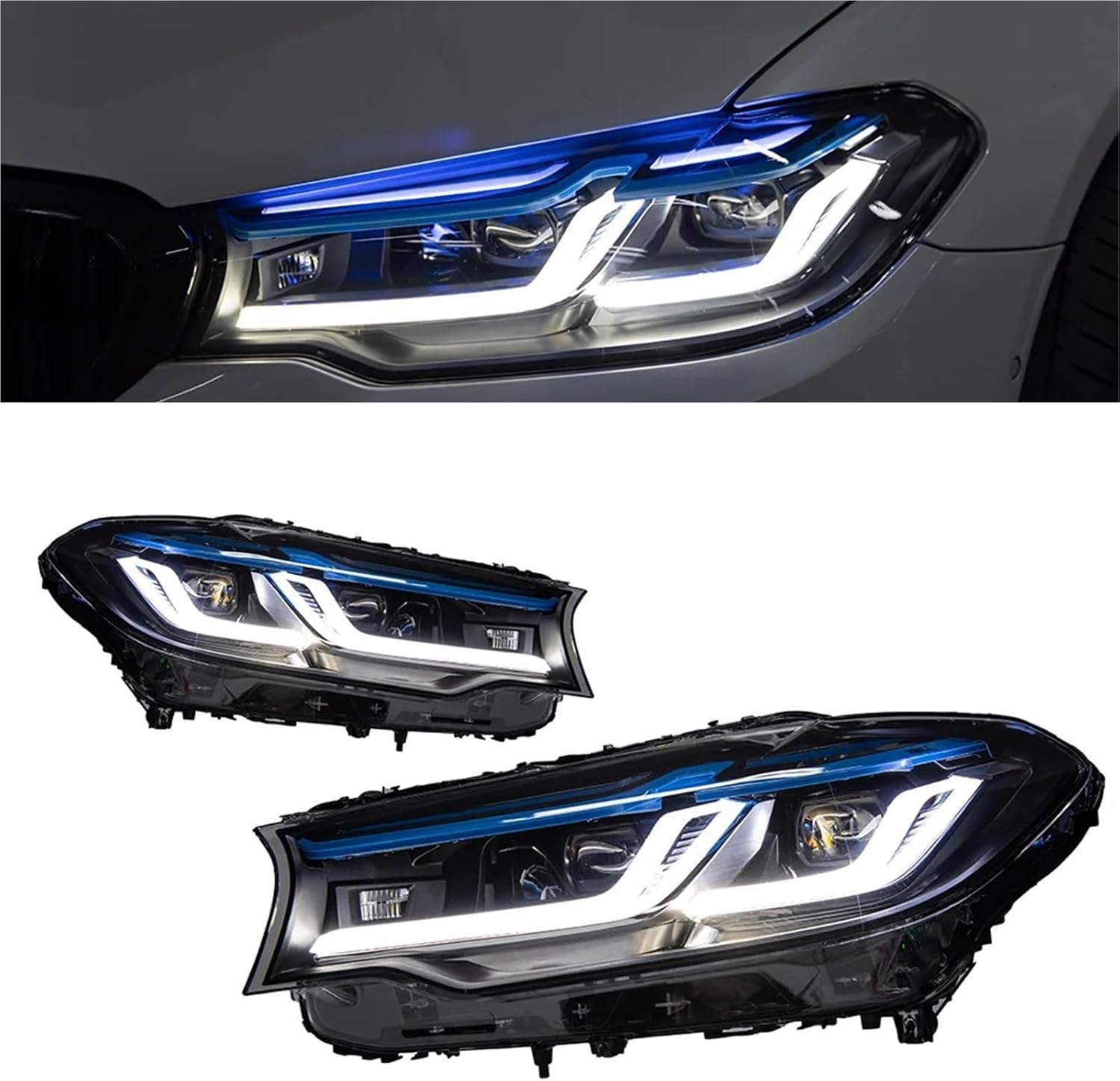 ペア ヘッドライト アセンブリ 互換性と互換性がある と互換性がある BMW G30 LED ヘッドライト プロジェクター レンズ