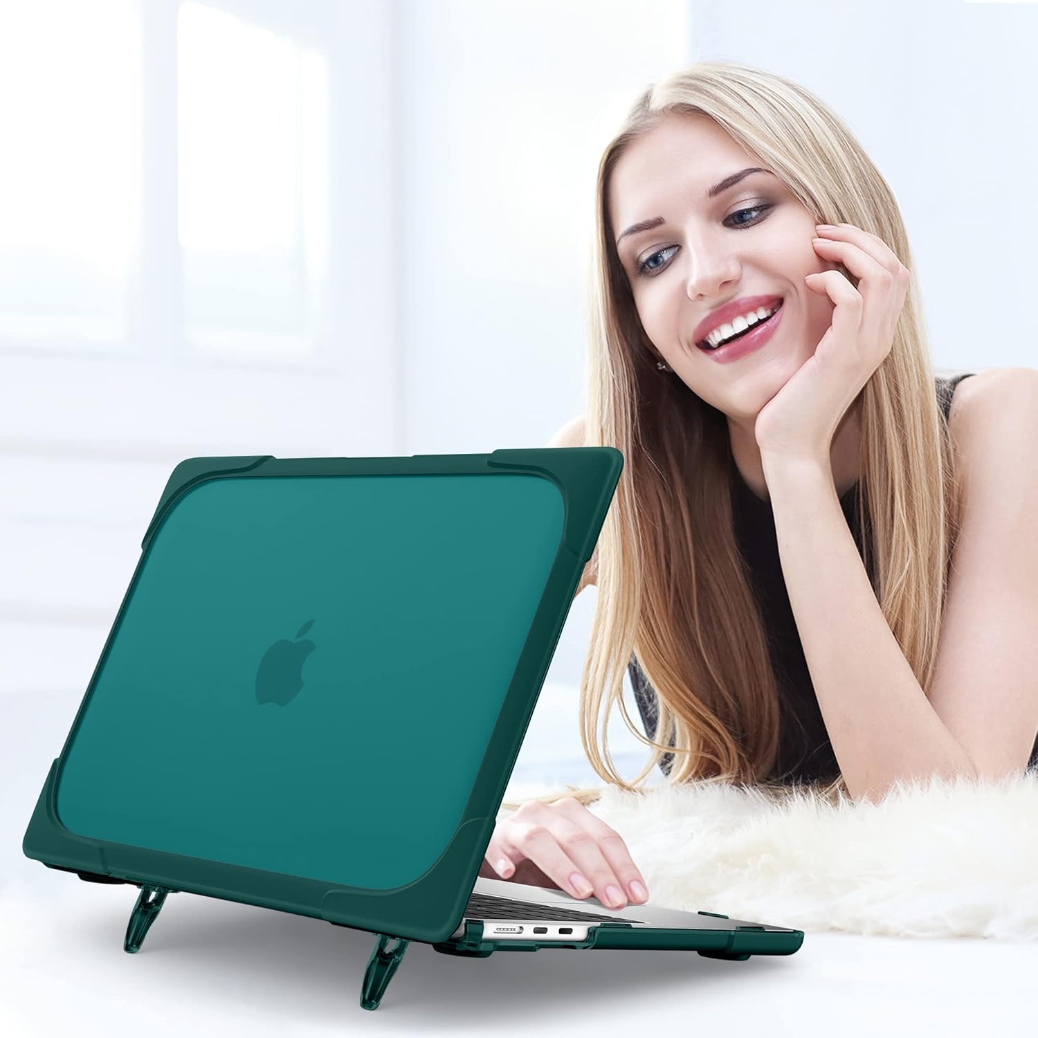 MEEgoodo Case for MacBook Air 15 inch 2026 2025 2024 2023, Case Fit Model (A3448/A3241/A3114/A2941) with M5/M4/M3/M2 Chip, Laptop Hard Shell with Heavy Duty Rugged Shockproof, Teal