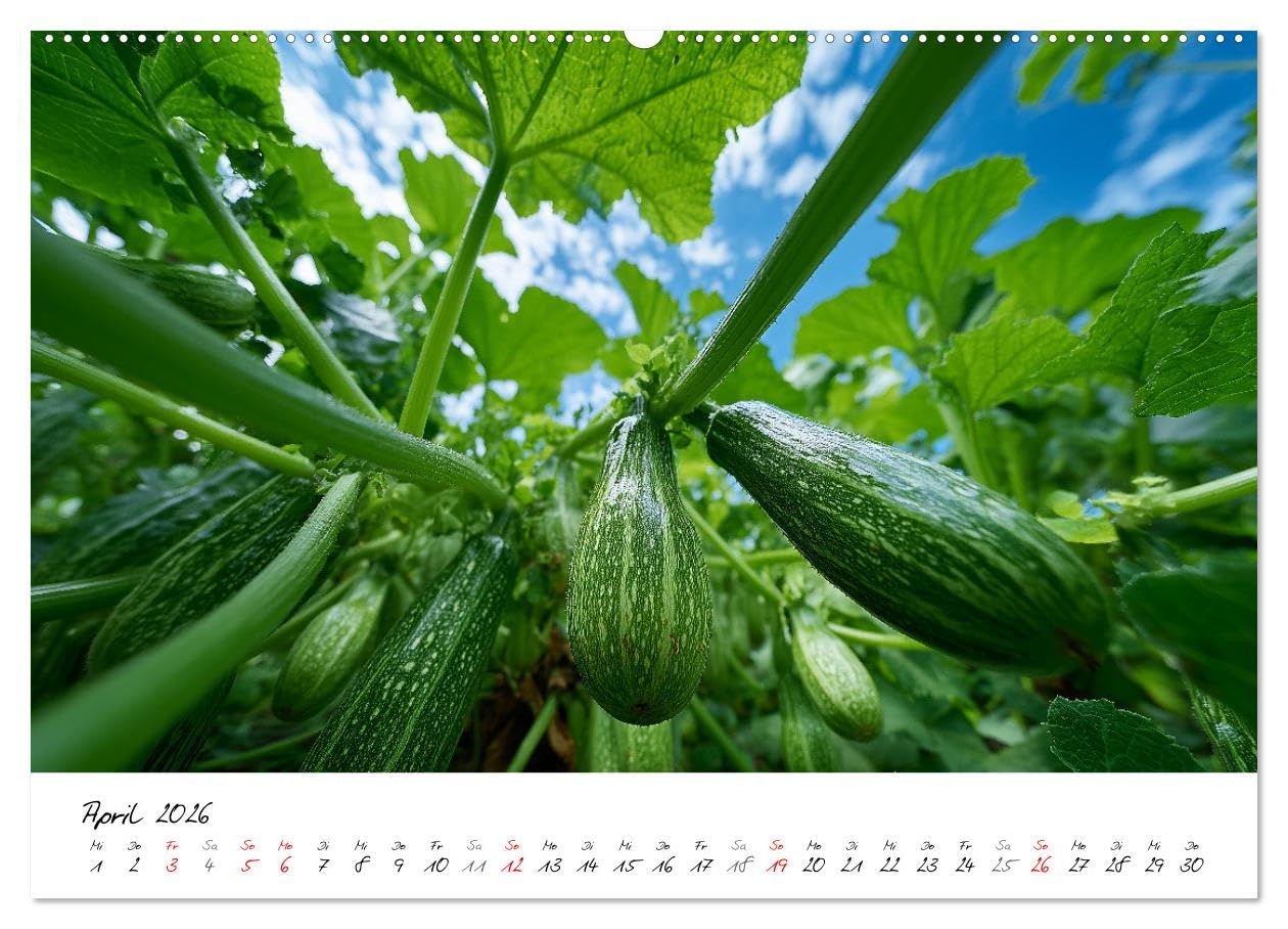 Gemüsegarten - Gemüse aus dem eigenen Garten (hochwertiger Premium Wandkalender 2026 DIN A2 quer), Kunstdruck in Hochglanz: Selbstversorgung und ... Zucchini und mehr (CALVENDO Lifestyle)