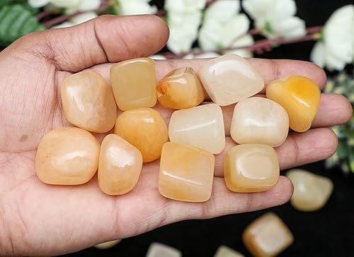 Miniatura 8 de Crocon Piedras y cristales de aventruine amarillo de 1 libra, a granel, más de 2000 quilates, piedra pulida, colección de rocas, jarrón de