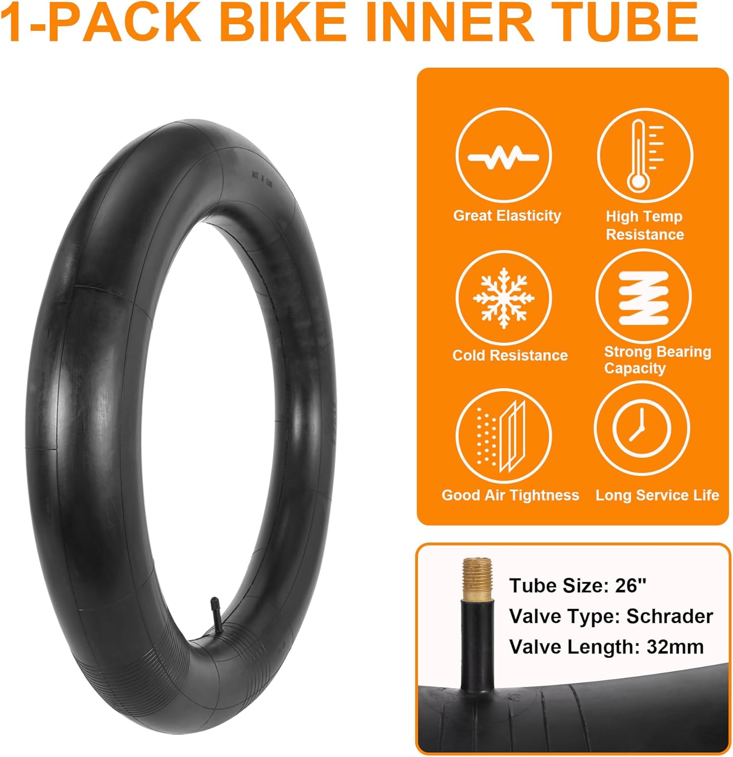 2-Pack 26x4.0 Fat Bike Tire, 26 Inch Mountain Bike Tires & Tubes Set, Folding Replacement Bicycle Tires with Tire Levers for Off-Road Bike and Ebike