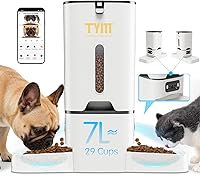TYM 7L Dual Camera Automatic Cat Feeder for 2 Cats - 2K Night Vision, 5G WiFi, App Control, Two-Way Audio, Stainless Steel