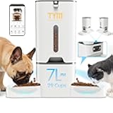TYM Automatic Cat Feeder with 2 Camera for 2 Cats,7L Dog Automatic Feeder with Night Vision 2K 4MP 5G WiFi Dual Cat Feeder with Smart App Two Way Audio Privacy Masking Stainless Steel