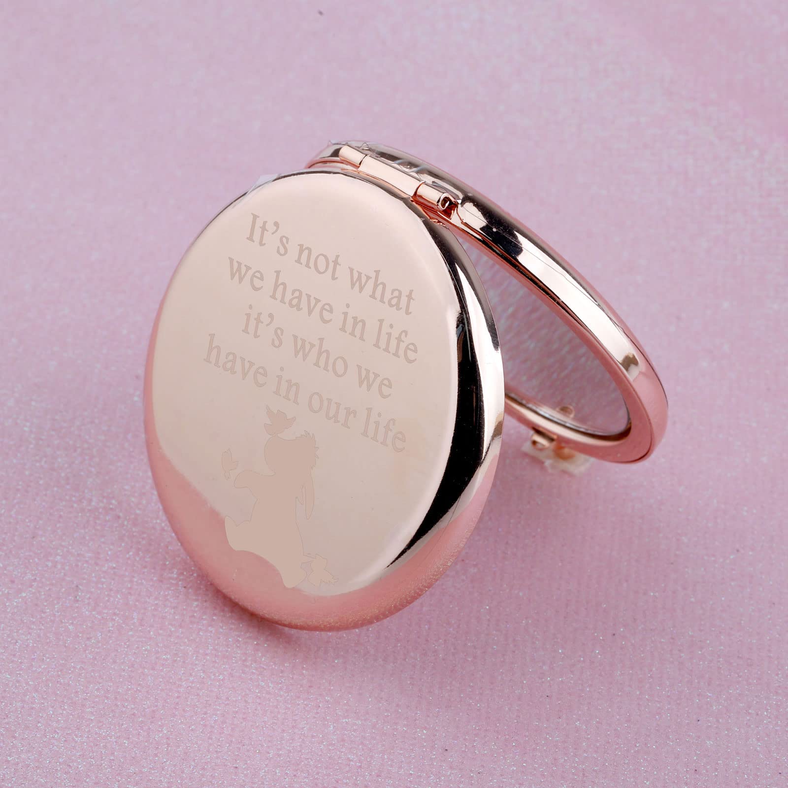 WUSUANED Donkey Makeup Mirror It's Not What We Have in Life It's Who We Have in Our Life Jewelry Donkey Lover Gift (Eeyore Lover Mirror Silver
