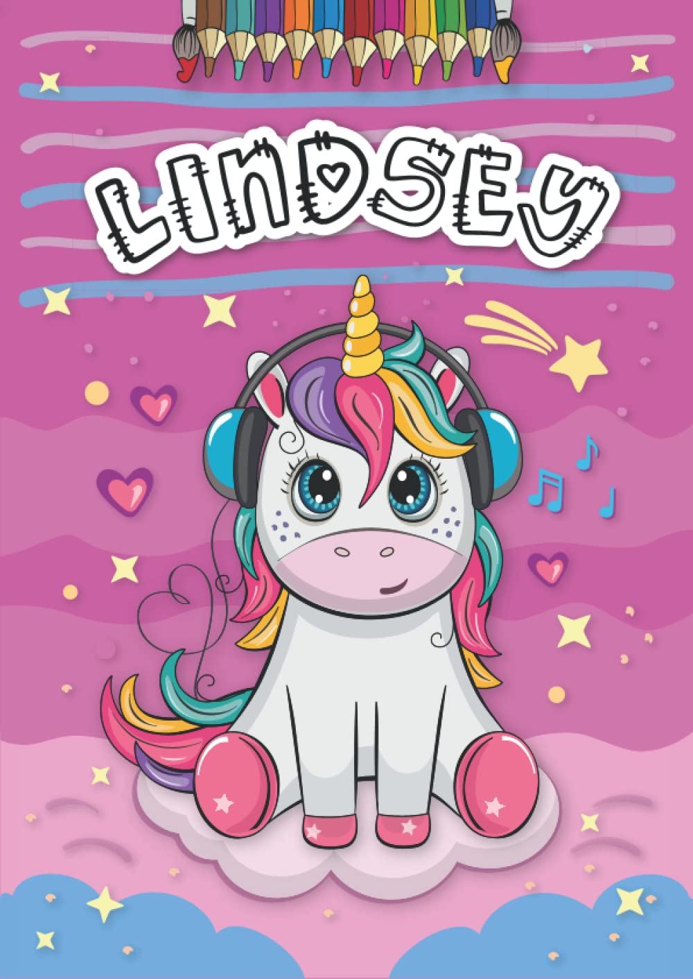 Independently published Lindsey: Livre de coloriage personnalisé pour Lindsey | Licorne | Cadeau d'anniversaire pour fille ... | 4 à 8 ans | 25 motifs de licorne avec le prénom Lindsey, Grand format A4 (21 x 29.7 cm)