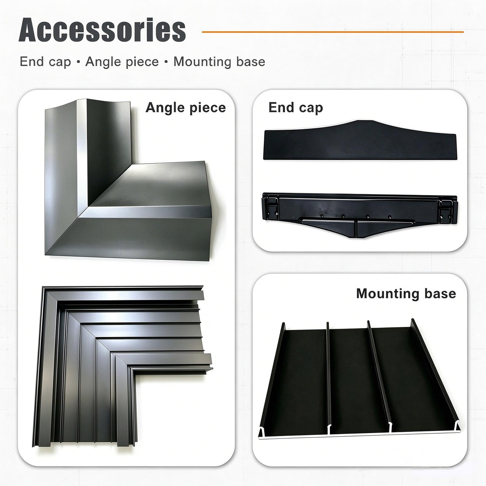 Aluminiowa osłona parapetowa w kształcie litery V, pasuje do ścian o
