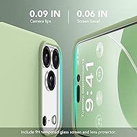 Vista 1351 de GONEZ Funda de silicona para iPhone 15 Pro Max, compatible con Magsafe, protector de cámara + protector de pantalla, forro de microfibra suave Negro