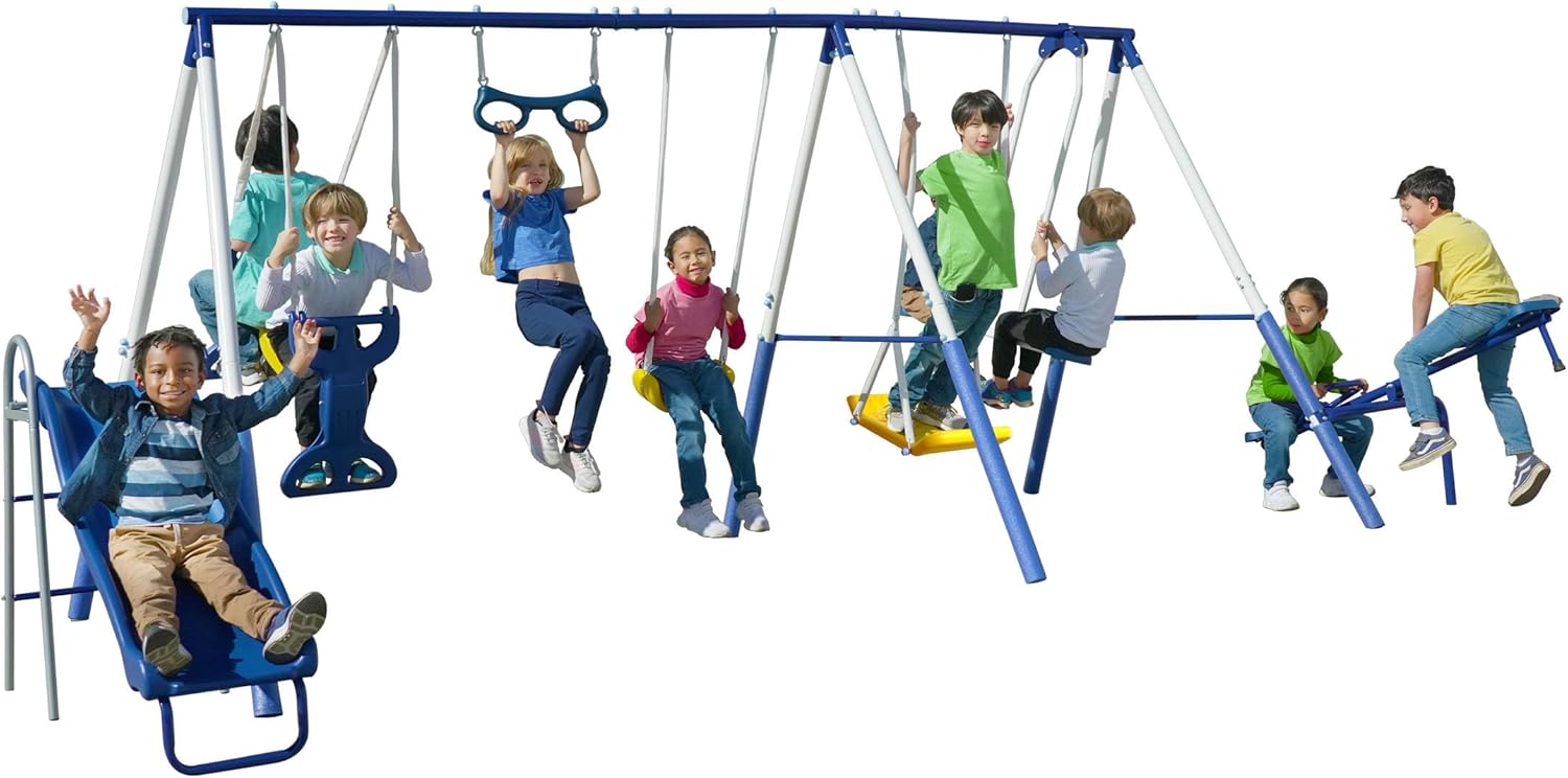 Sportspower Super 9 Metal Swing Set Teeter Totter, 2 Kid