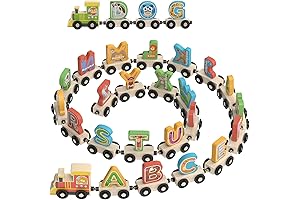Wooden Alphabet Train Toys - Educational Spelling Tool for Toddlers