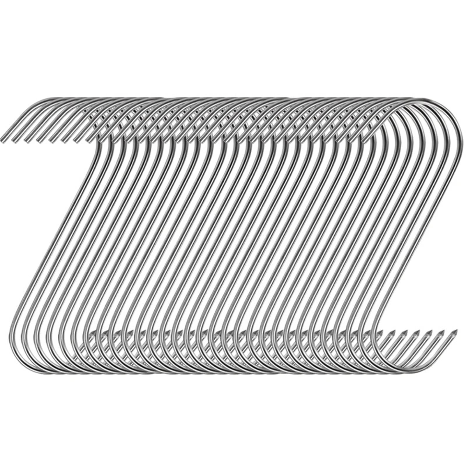 100 stücke Hängen Fleisch Haken Edelstahl Spitz Wurst Wachs Bold Gesalzen Braten Ente Solide S-förmigen für Hähnchen,Rippenräuchern(12CM)