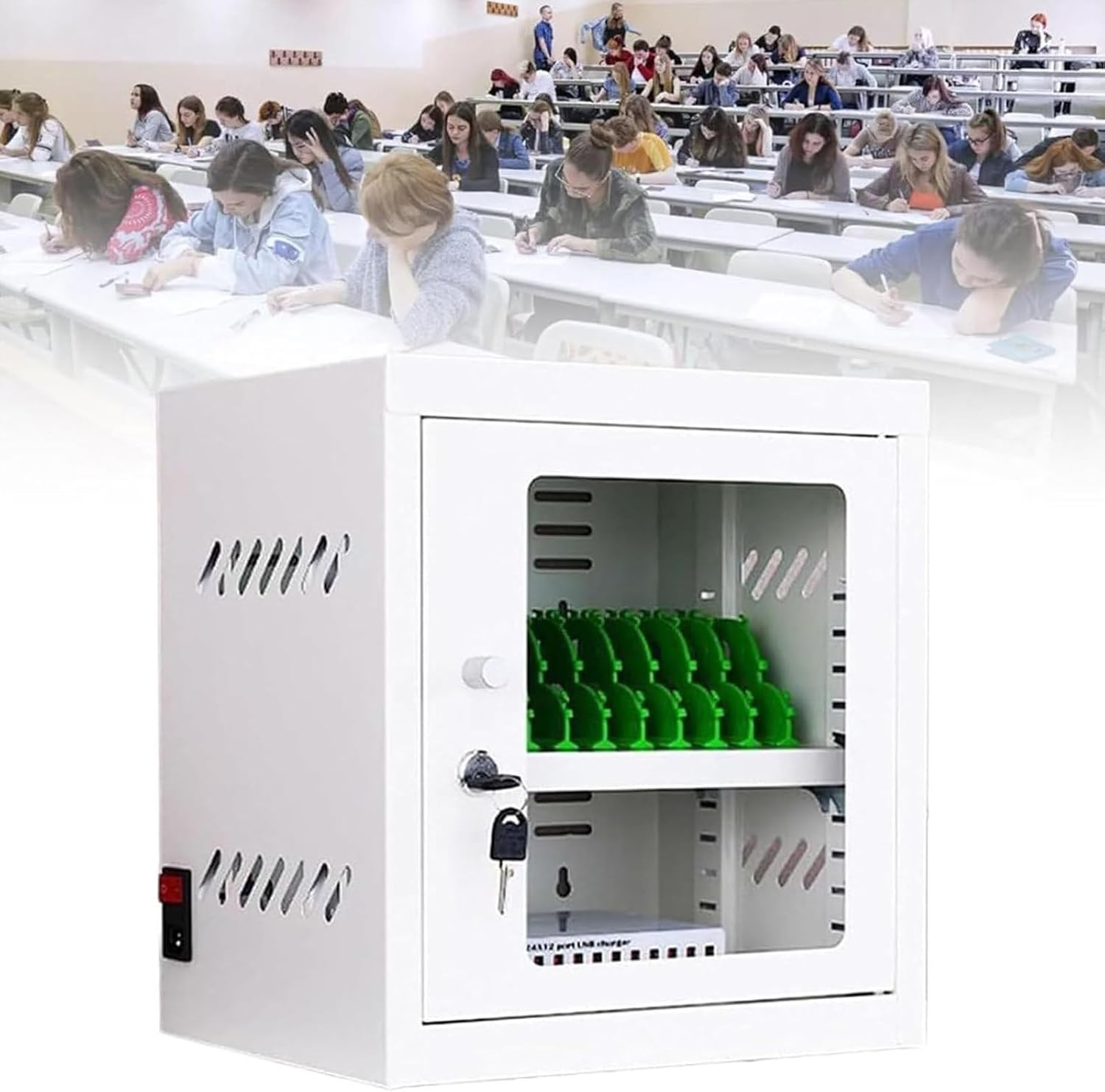 携帯電話充電ステーションロッカーボックス、20個のスロットとUSB充電ポート付き, 12slots 楽天市場】スマホ 充電 ステーション 【  モバイルロッカー８ AD 】 充電ロッカー コイン式 商業用デジタルサイネージ AndroidOS搭載 最大8台 据置 壁掛け 商用 スマホロッカー  ...