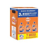 Sole Detersivo Lavatrice Bianco splendente 183 Lavaggi, Formula igienizzante