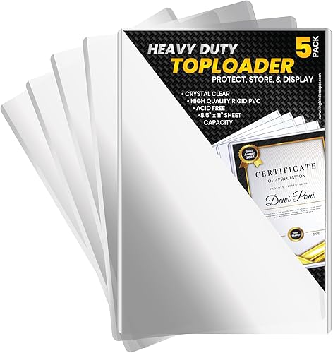 Performore Marco de carga superior transparente rígido resistente de 11 x 8.5 pulgadas, soporte, protege, almacena, muestra fotografías, impresiones