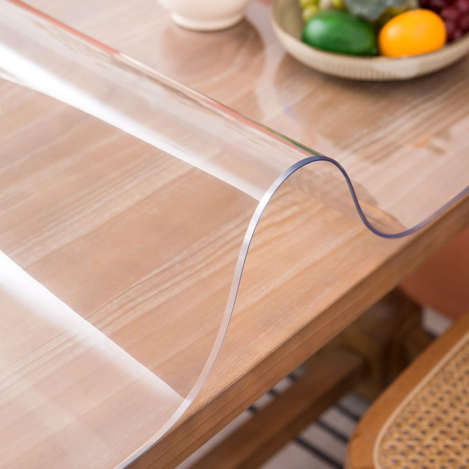 Clear Table Cover Protector, 16 x 84 Inch Clear Desk Mat, 1.5mm Thick Plastic Table Cover, Transparent Desk Cover, Desk Protector Mat for Desktop, Writing Desk